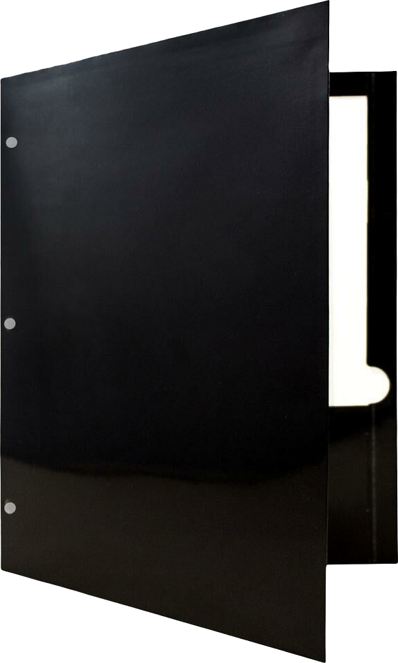Glossy Black 9 x 12 3 Hole Punch Folders