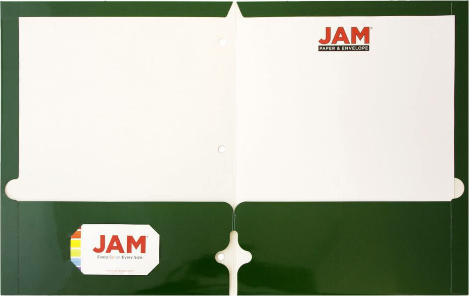 Glossy Green 9 x 12 3 Hole Punch Folders
