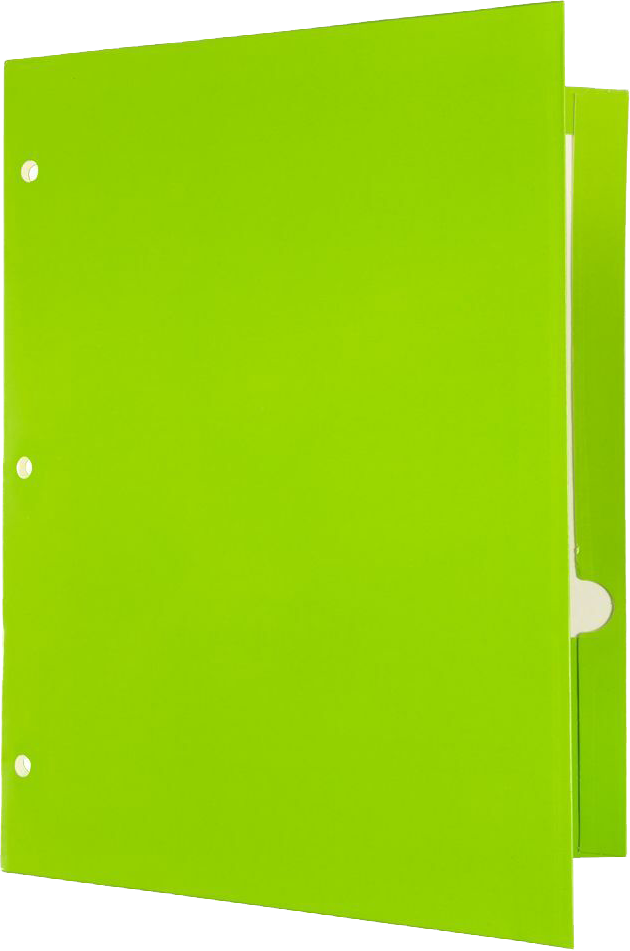 Glossy Lime Green 9 x 12 3 Hole Punch Folders