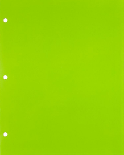 Glossy Lime Green 9 x 12 3 Hole Punch Folders