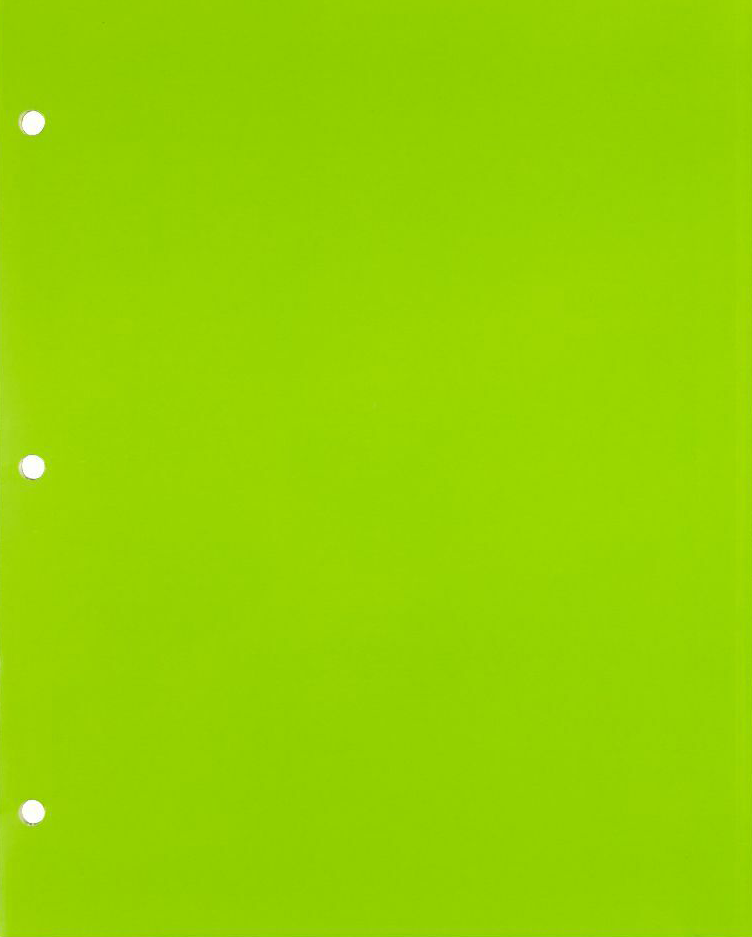 Glossy Lime Green 9 x 12 3 Hole Punch Folders