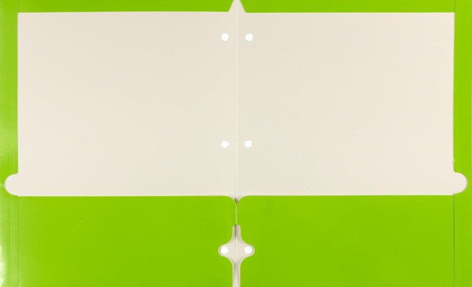 Glossy Lime Green 9 x 12 3 Hole Punch Folders