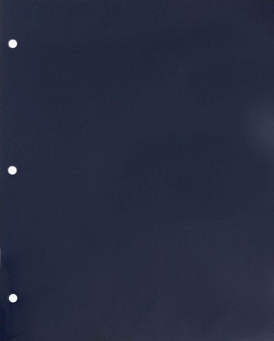 Glossy Navy Blue 9 x 12 3 Hole Punch Folders