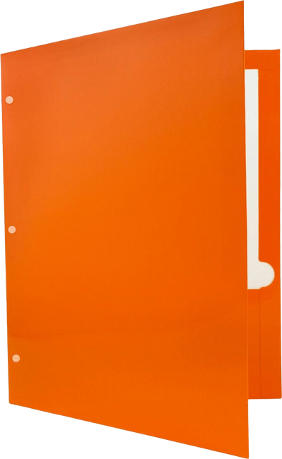 Glossy Orange 9 x 12 3 Hole Punch Folders