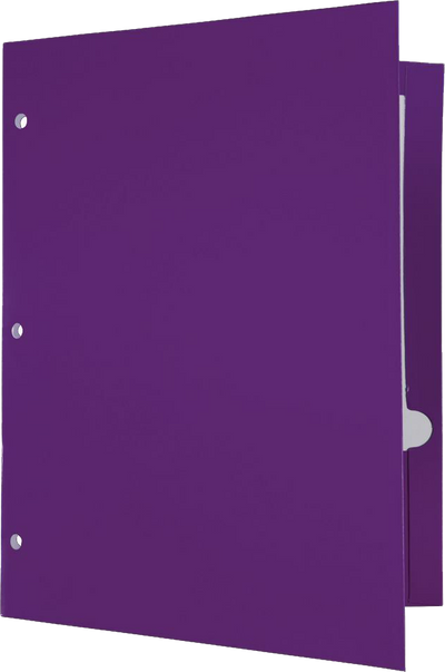 Glossy Purple 9 x 12 3 Hole Punch Folders