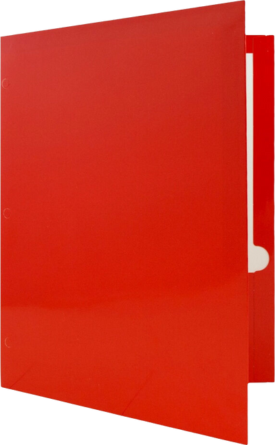 Glossy Red 9 x 12 3 Hole Punch Folders