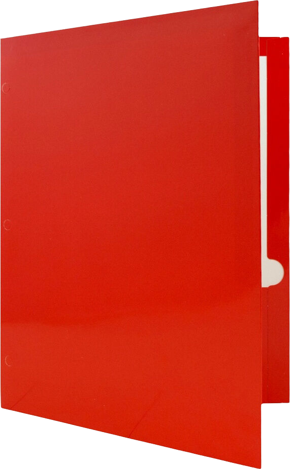 Glossy Red 9 x 12 3 Hole Punch Folders