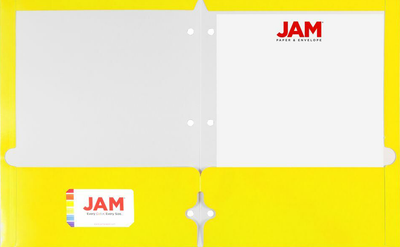 Glossy Yellow 9 x 12 3 Hole Punch Folders