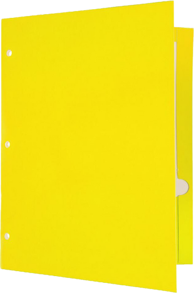 Glossy Yellow 9 x 12 3 Hole Punch Folders