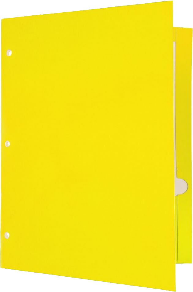 Glossy Yellow 9 x 12 3 Hole Punch Folders