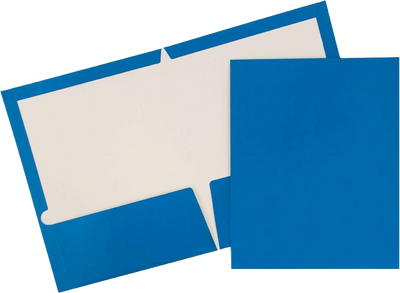 Assorted Primary Standard Glossy Folders - 6 Pack