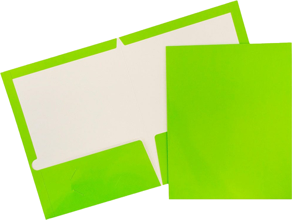 Green Journal Primary Glossy Folders, 3/4 Inch Binders, and Green Journal Pack