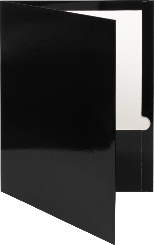 Glossy Black 9 x 12 Standard Folders