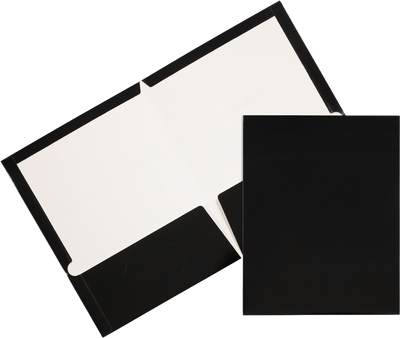 Glossy Black 9 x 12 Standard Folders