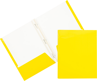 Assorted Fashion 9 x 12 Glossy with Clips Folders - 6 Pack