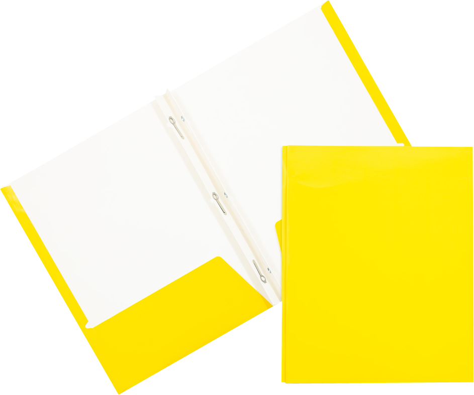 Assorted Fashion 9 x 12 Glossy with Clips Folders - 6 Pack