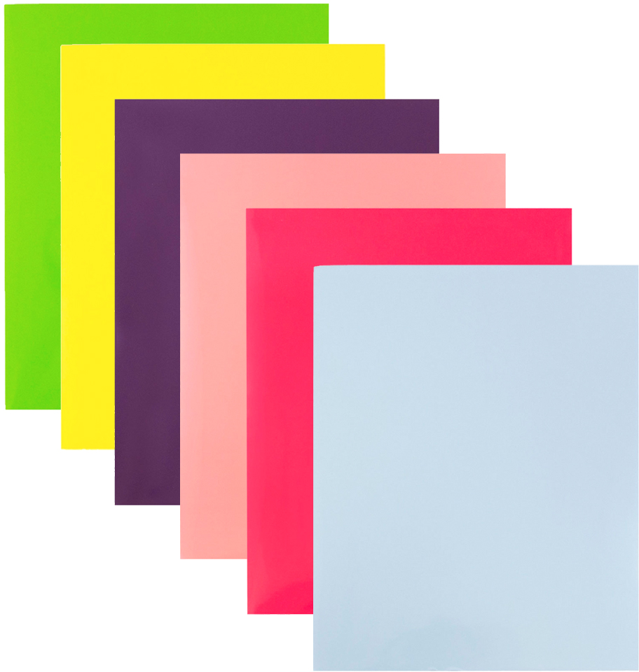 Assorted Fashion Standard Glossy Folders - 6 Pack