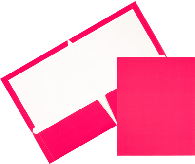Glossy Hot Pink 9 x 12 Standard Folders