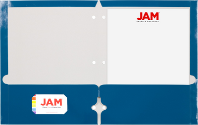 Glossy Blue 9 x 12 3 Hole Punch Folders