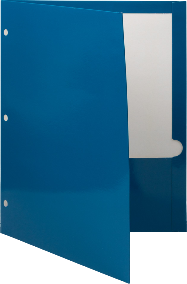 Glossy Blue 9 x 12 3 Hole Punch Folders