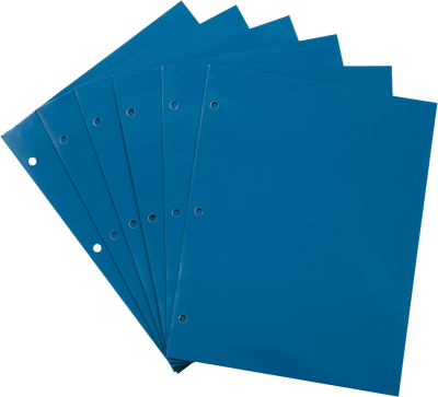 Glossy Blue 9 x 12 3 Hole Punch Folders