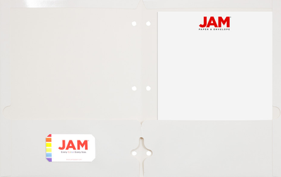 Glossy White 9 x 12 3 Hole Punch Folders