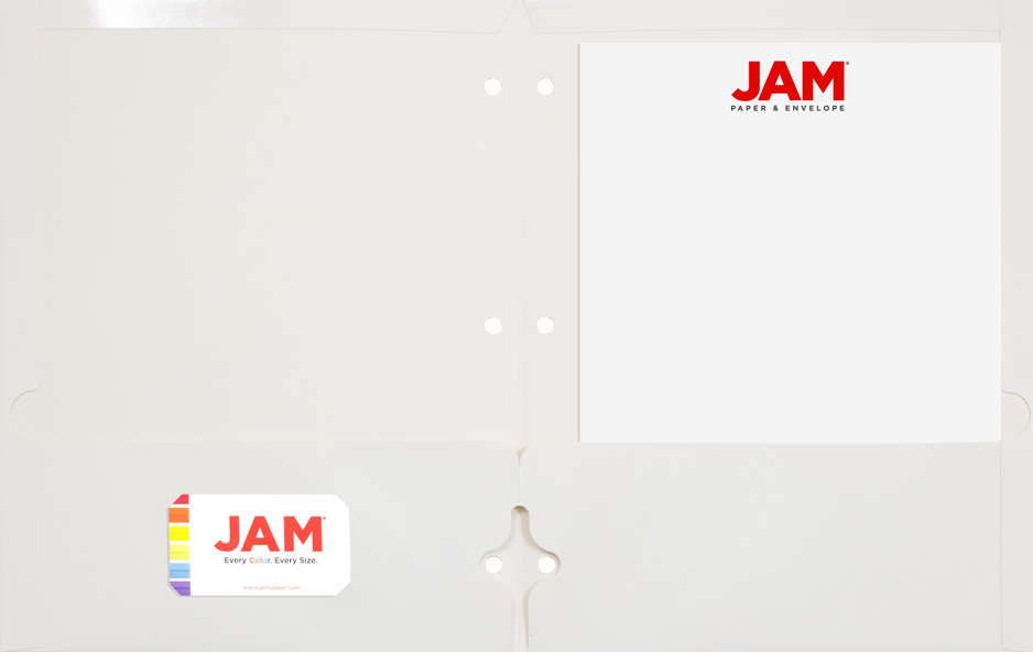 Glossy White 9 x 12 3 Hole Punch Folders