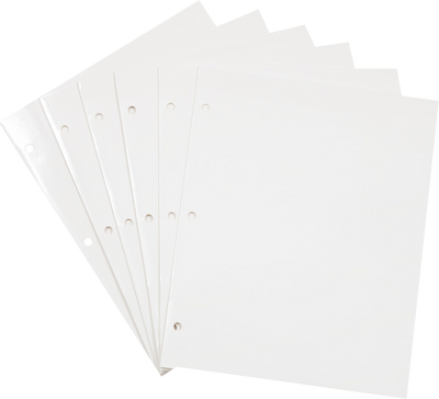 Glossy White 9 x 12 3 Hole Punch Folders