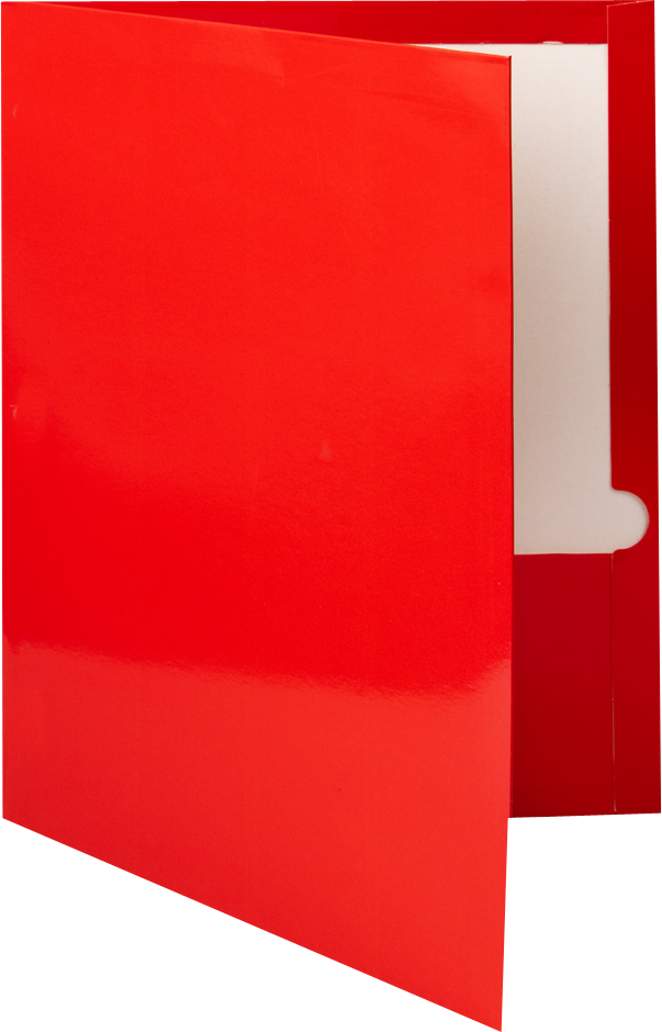 Glossy Red 9 x 12 Standard Folders