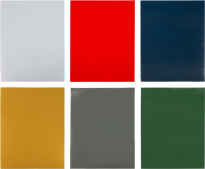 Assorted Primary Standard Laid Back Glossy Folders - 6 Pack