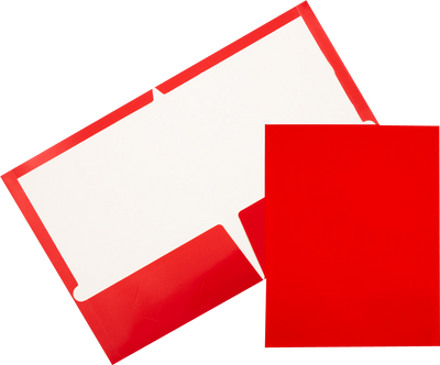 Assorted Primary Standard Laid Back Glossy Folders - 6 Pack