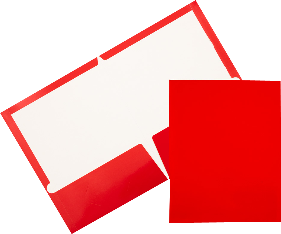 Assorted Primary Standard Laid Back Glossy Folders - 6 Pack