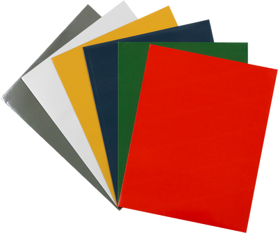 Assorted Primary Standard Laid Back Glossy Folders - 6 Pack