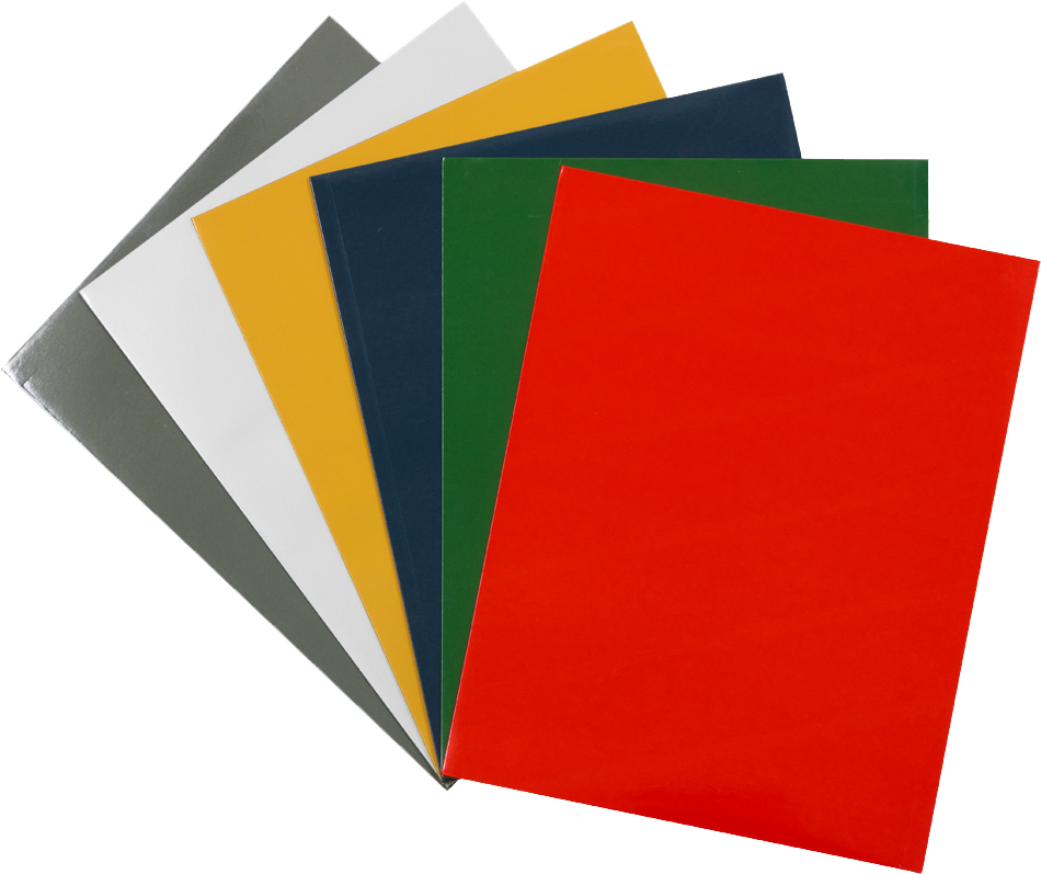 Assorted Primary Standard Laid Back Glossy Folders - 6 Pack