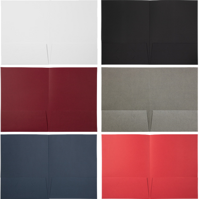 Assorted Primary 9 x 12 Linen Folders - 6 Pack