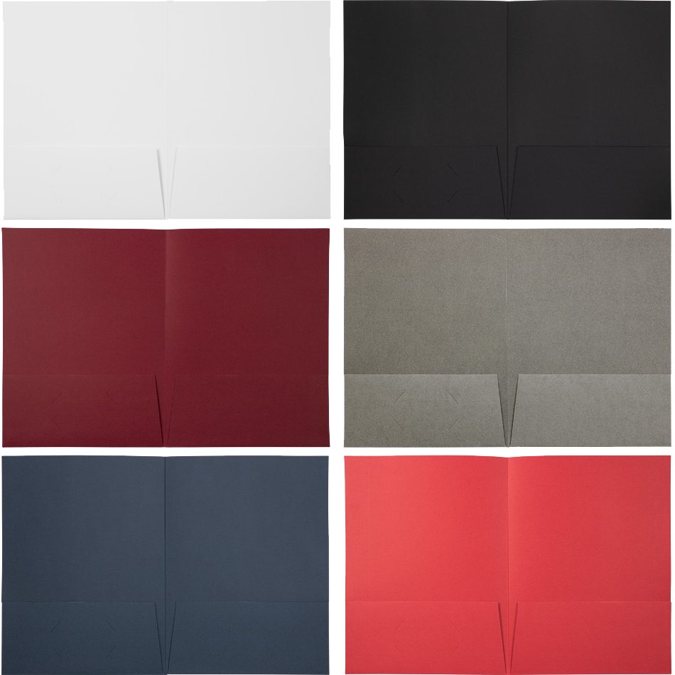 Assorted Primary 9 x 12 Linen Folders - 6 Pack