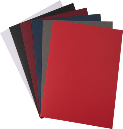 Assorted Primary 9 x 12 Linen Folders - 6 Pack