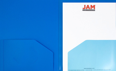 Blue 9 x 12 Plastic 10 Pocket Folders