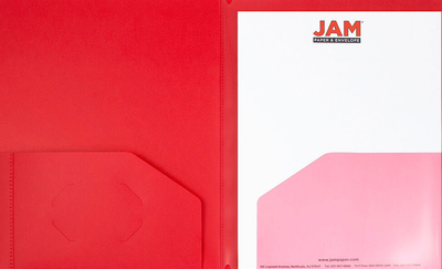 Red 9 x 12 Plastic 10 Pocket Folders