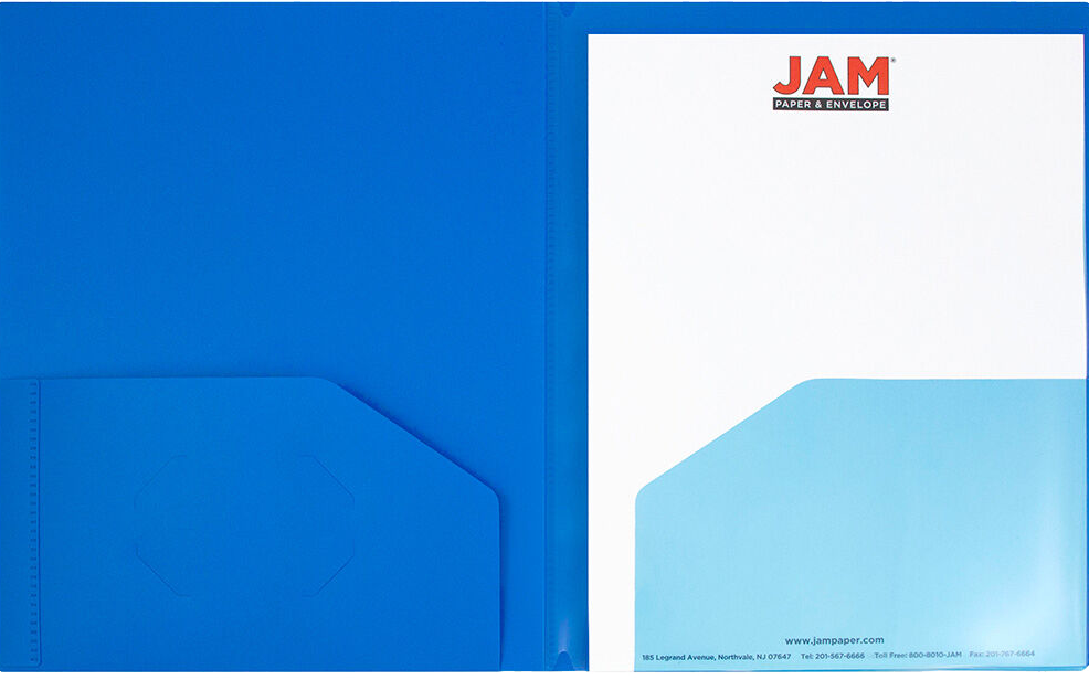 Blue 9 x 12 Plastic 4 Pocket Folders
