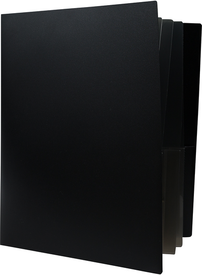 Black 9 x 12 Plastic 10 Pocket Folders