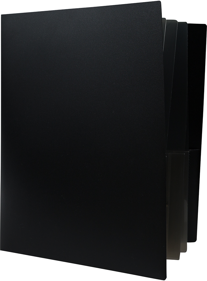 Black 9 x 12 Plastic 10 Pocket Folders