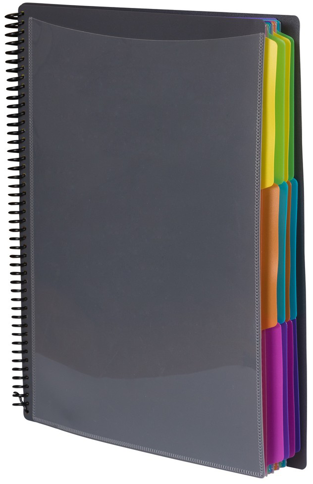 Smoke 9 x 12 Plastic 24 Pocket Folders