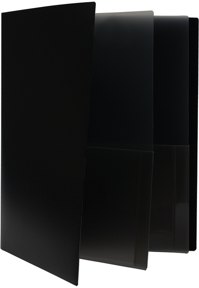 Black 9 x 12 Plastic 6 Pocket Folders