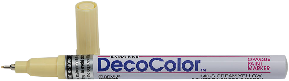 Cream Yellow Opaque Extra Fine Line Paint Marker