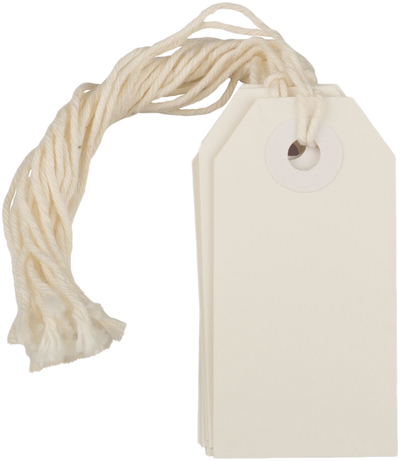 White Tiny Gift Tags (2 3/4 x 1 3/8) - 10 Pack
