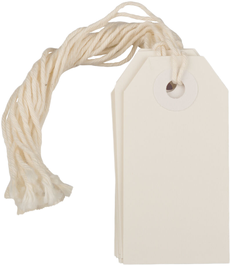 White Tiny Gift Tags (2 3/4 x 1 3/8) - 10 Pack