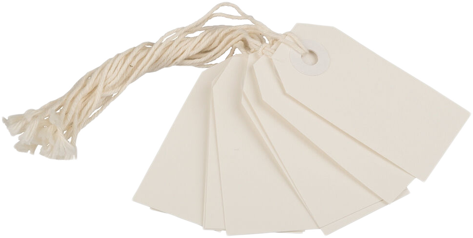 White Tiny Gift Tags (2 3/4 x 1 3/8) - 10 Pack
