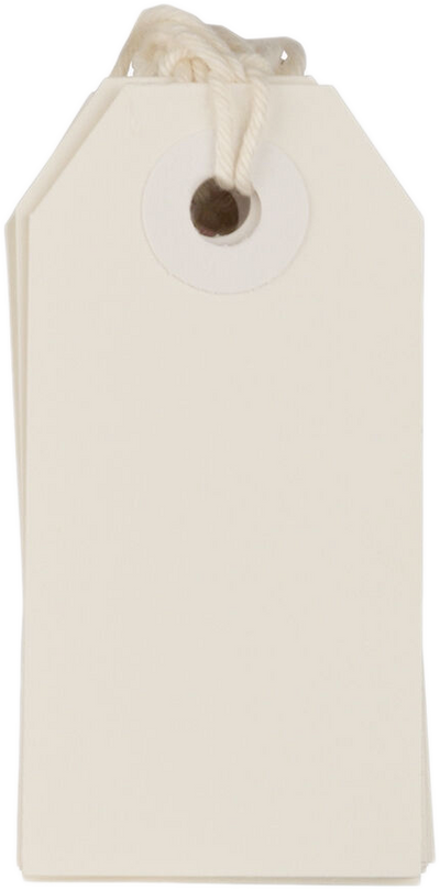 White Tiny Gift Tags (2 3/4 x 1 3/8) - 10 Pack