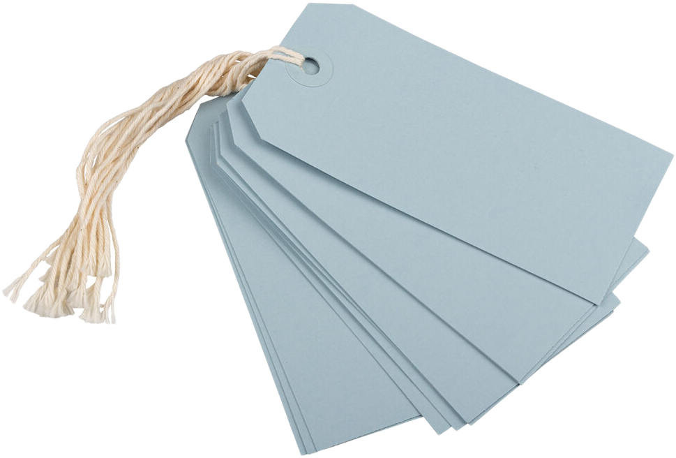 Baby Blue Medium Gift Tags (4 1/4 x 2 3/8) - 10 Pack